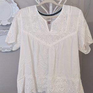 White eyelet blouse